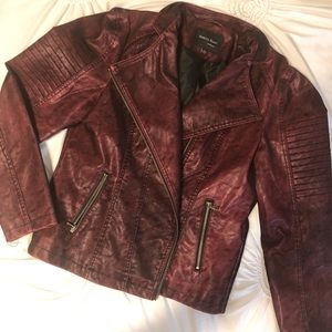 NWOT 80s Vintage Faux Suede Jacket SCARLET